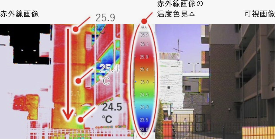 赤外線画像 赤外線画像の温度色見本 可視画像